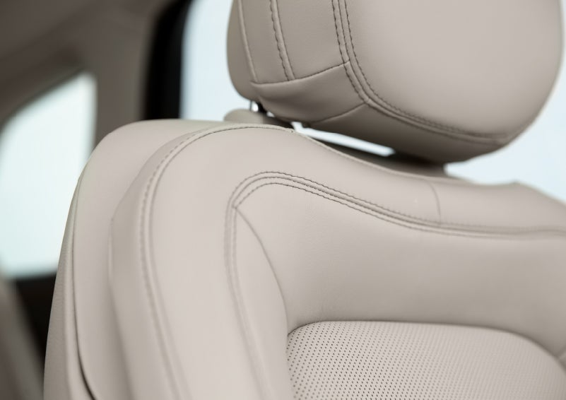 A detail shot of available leather-trimmed Perfect Position front seat shows off artistic details like luxe materials, precision stitching and supple curves | Irwin Lincoln in Freehold NJ