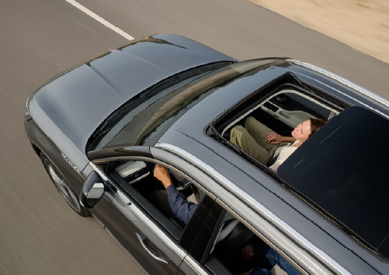The available panoramic Vista Roof® of a 2027 Lincoln Aviator® SUV is open. | Irwin Lincoln in Freehold NJ